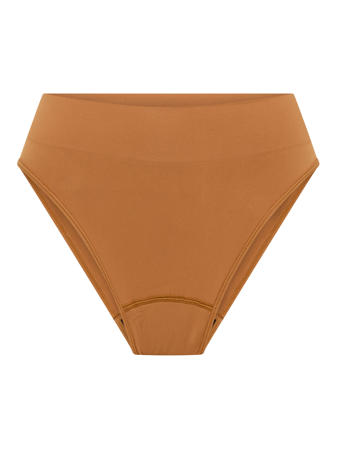 Product image 4 of 4, which shows Modibodi ModiComfort Seamless Hi-Leg Brief Period Knickers, Moderate Absorbency, Caramel, 8-10