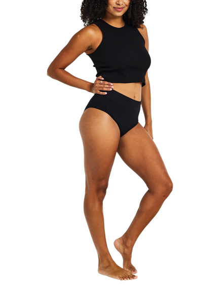 Modibodi ModiComfort Seamless Full Brief Period Knickers Light Absorbency - view 2, Black