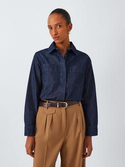 John Lewis Medium Croc Leather Belt - view 2, Burgundy Croc