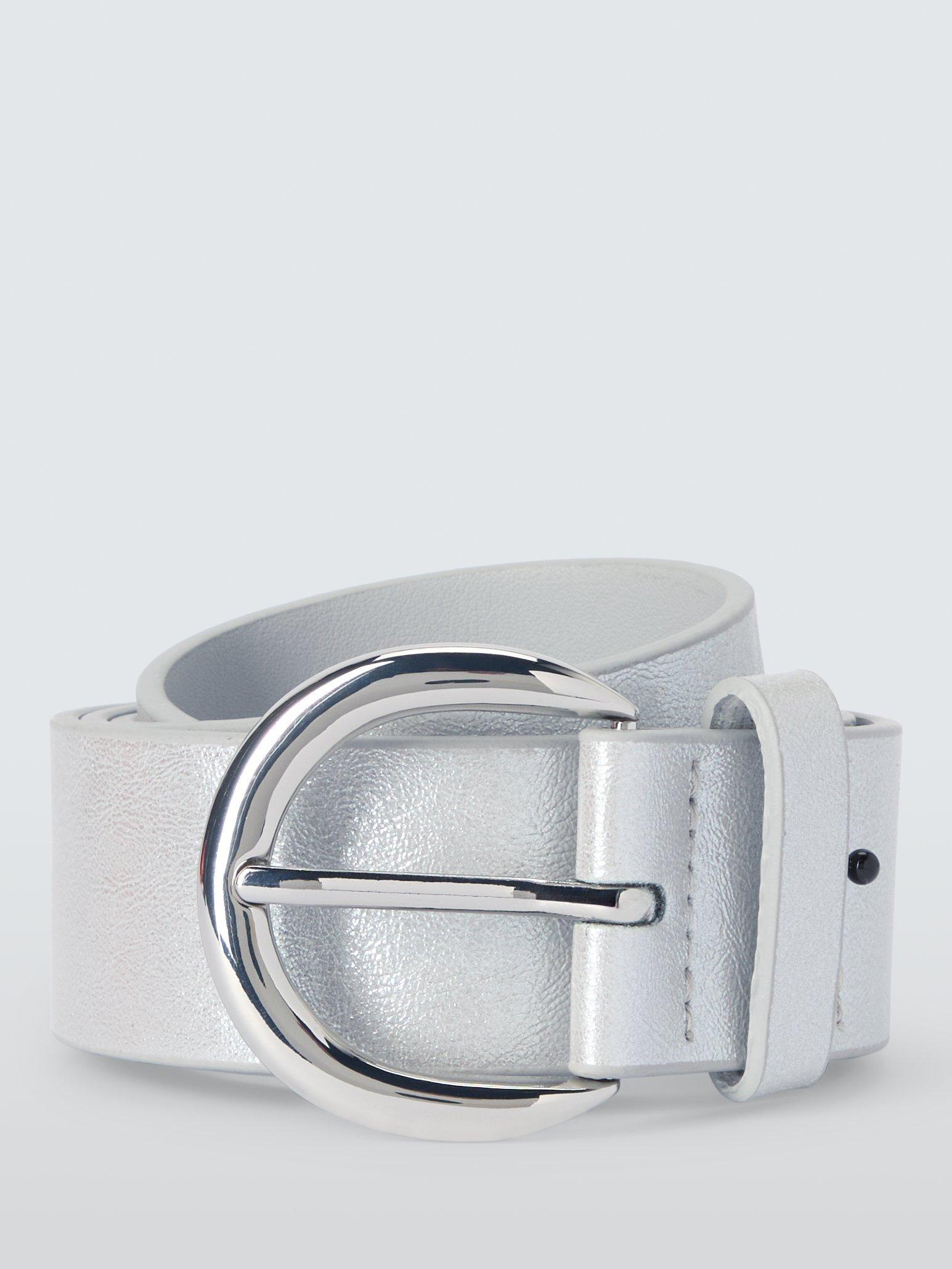 John Lewis Metallic Buckle Belt Silver