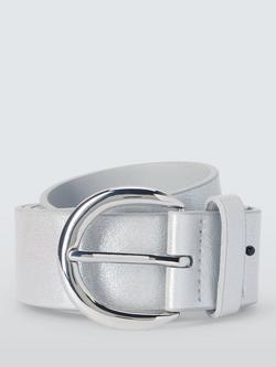 John Lewis Metallic Buckle Belt, Silver, Silver
