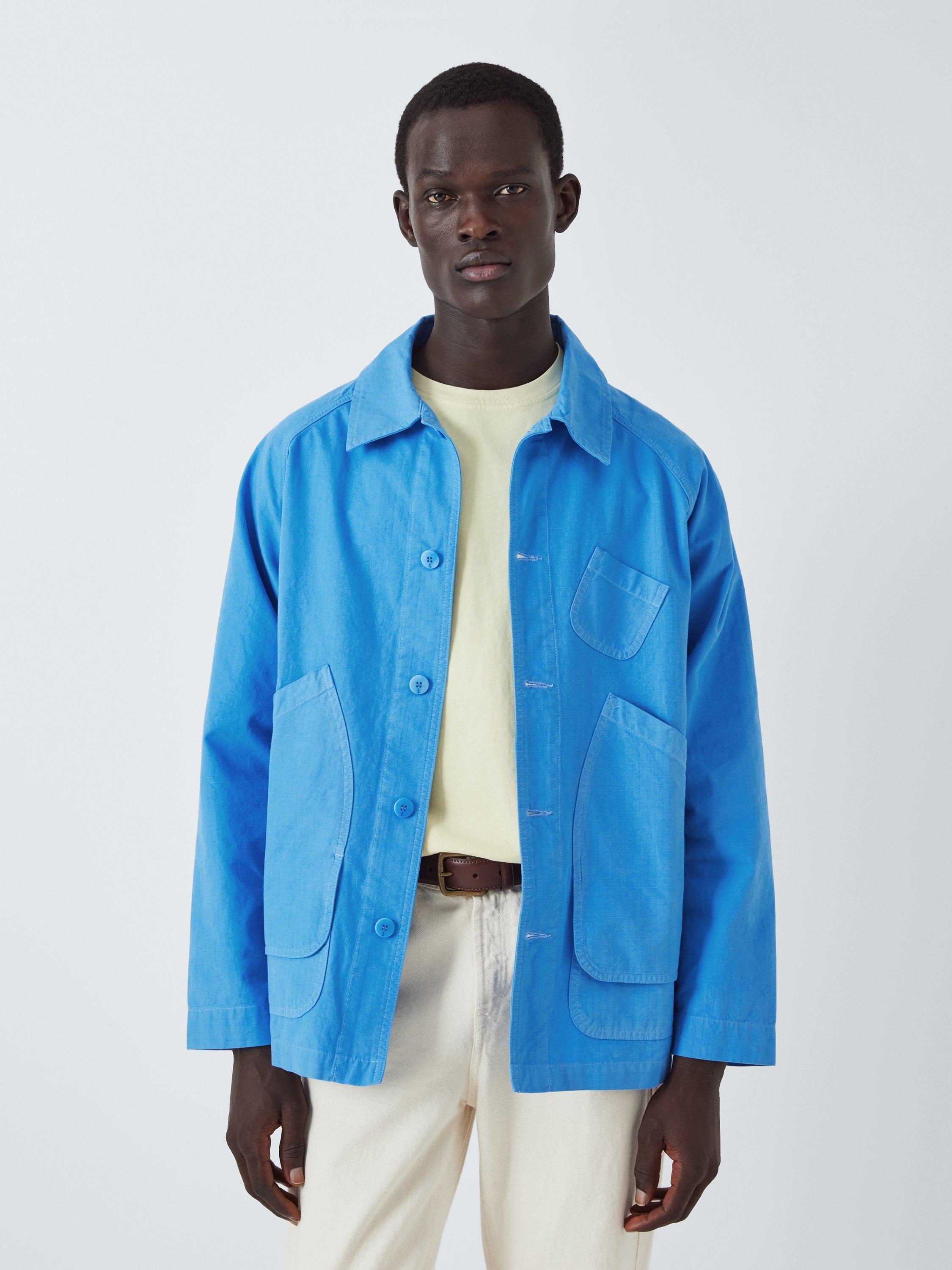 Product image 1 of 6, which shows La Paz Mantero Organic Cotton Utility Jacket, Azure Canvas, S