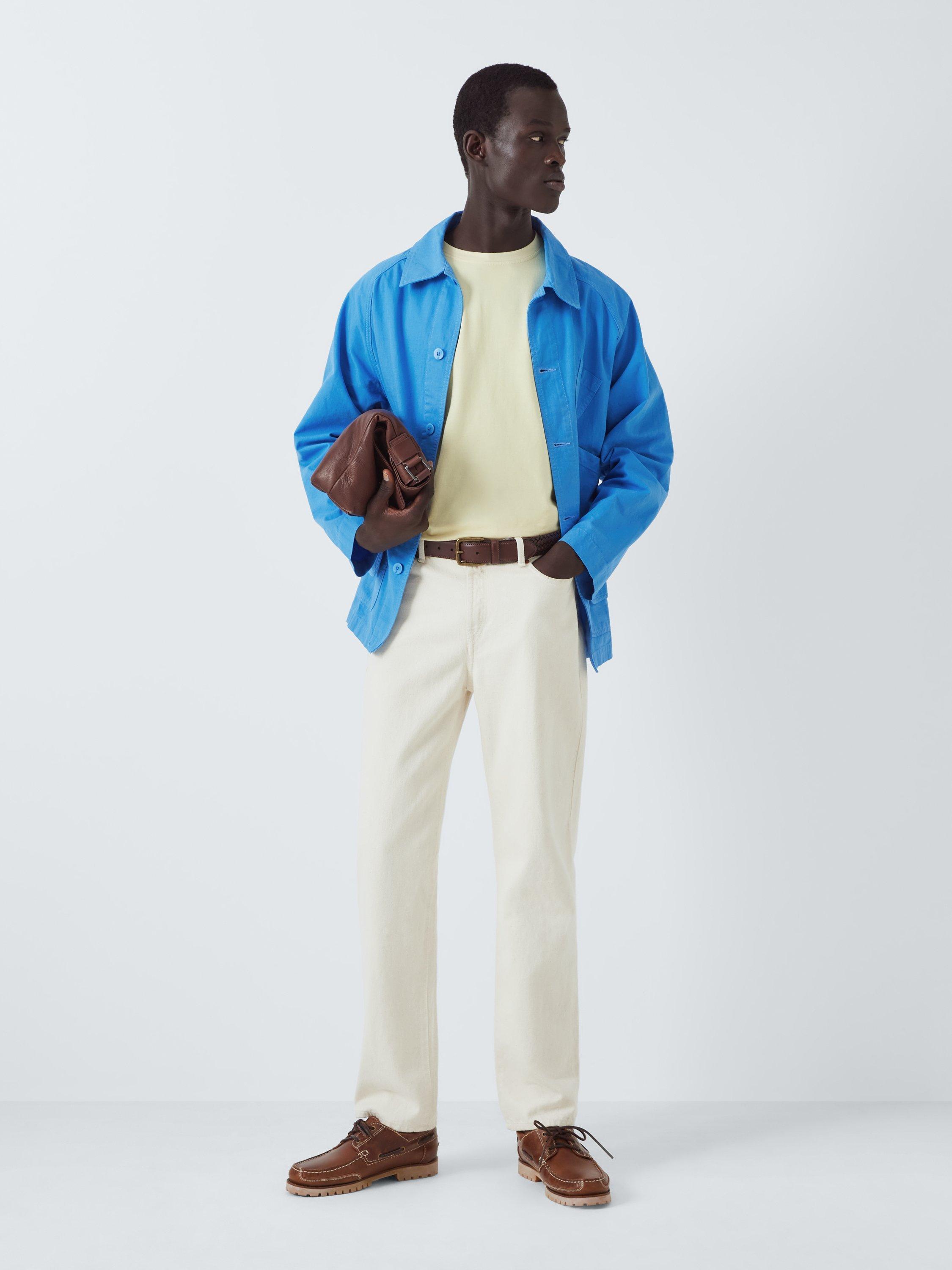Product image 3 of 6, which shows La Paz Mantero Organic Cotton Utility Jacket, Azure Canvas, S