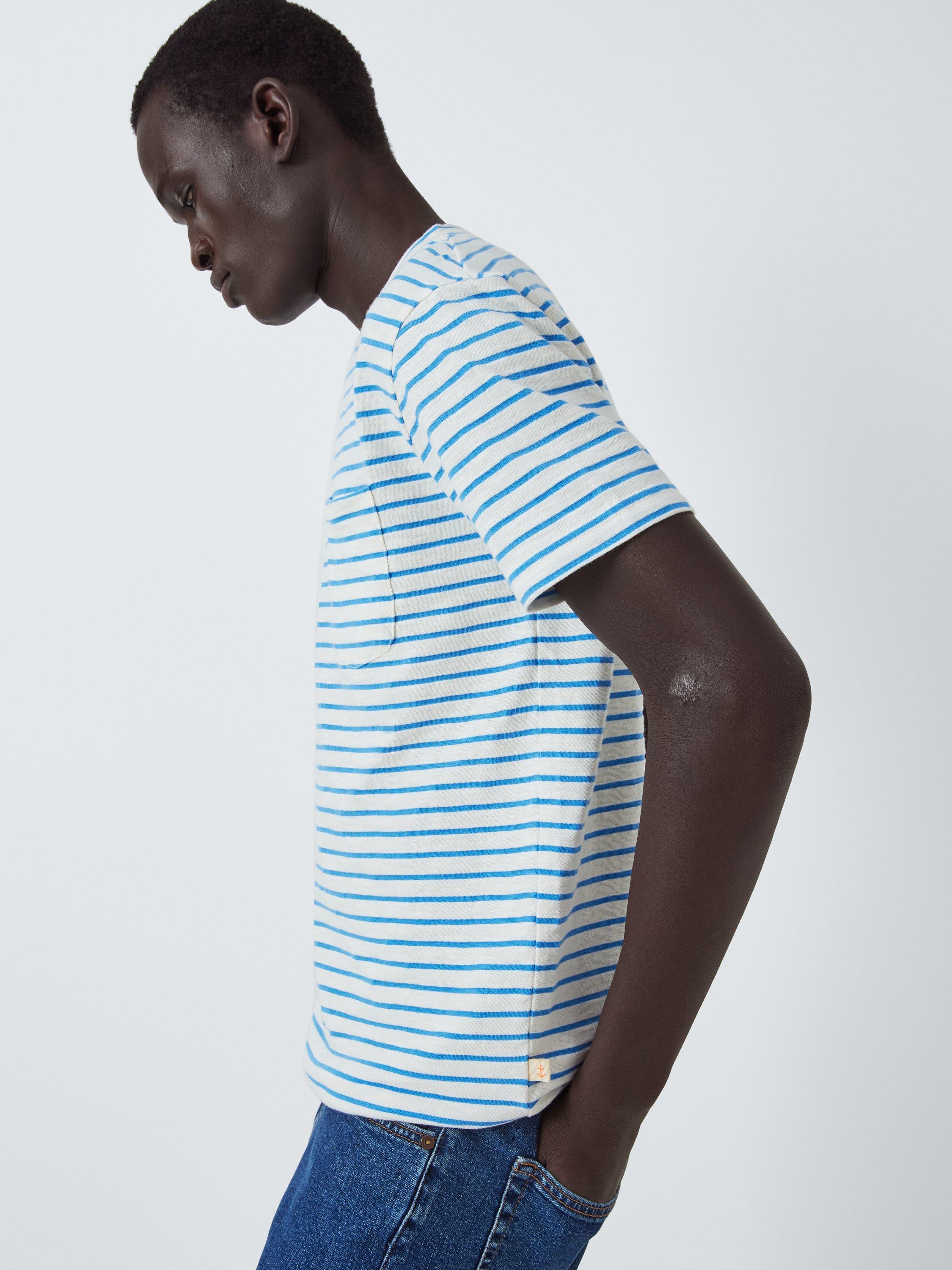 Product image 6 of 6, which shows La Paz Guerreiro Stripe T-Shirt, Azure Stripes, M