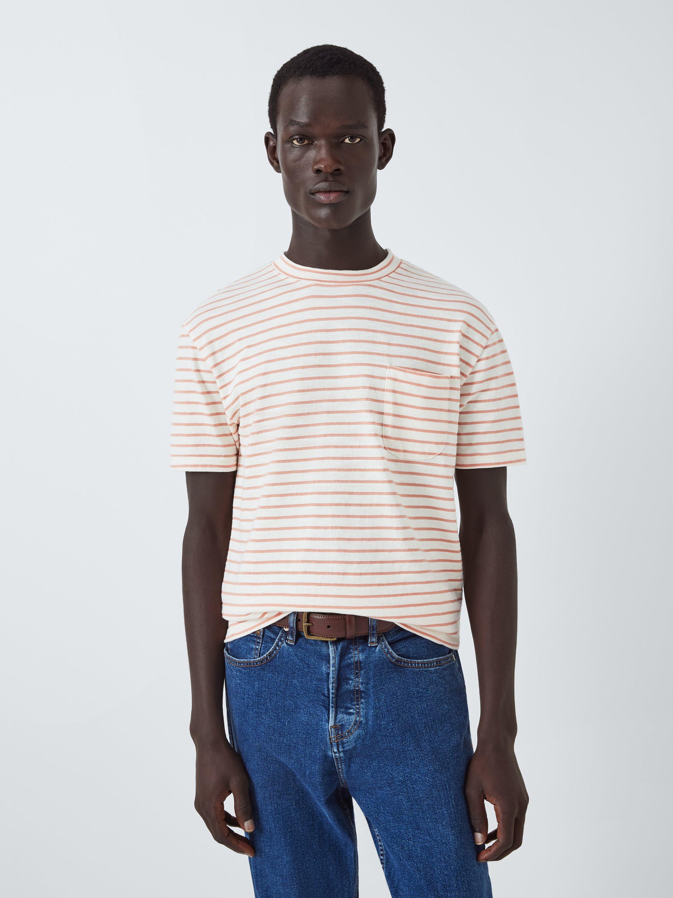Product image 1 of 7, which shows La Paz Guerreiro Stripe T-Shirt, Clay Stripes, S