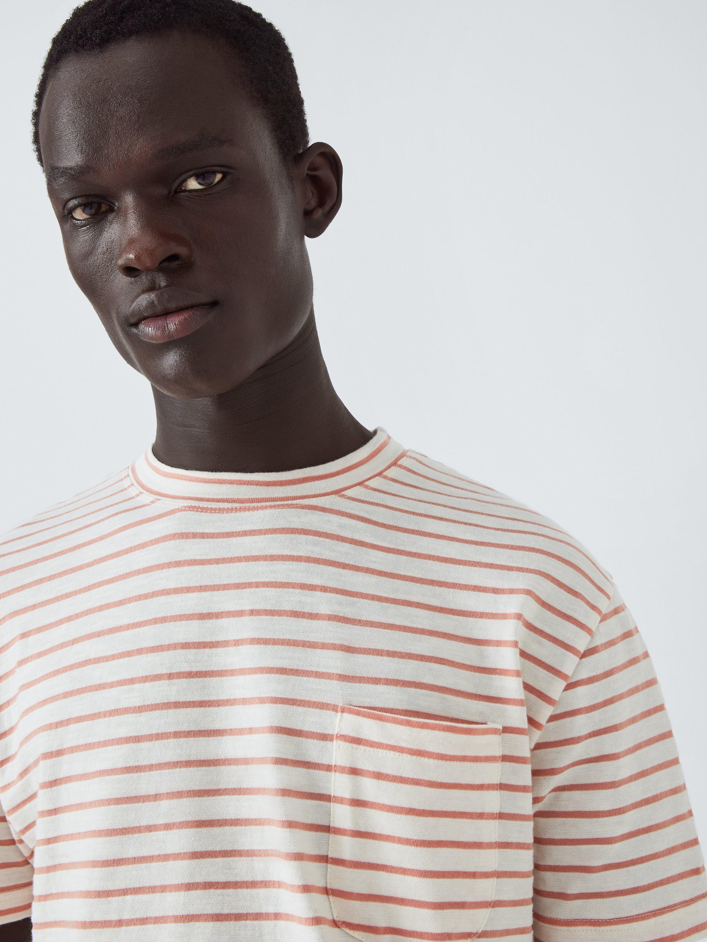 Product image 5 of 7, which shows La Paz Guerreiro Stripe T-Shirt, Clay Stripes, S