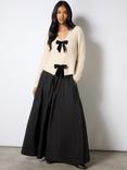 Ro&Zo Taffeta Full Maxi Skirt, Black