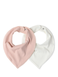 Lindex Baby Ribbed Bib Scarves, Pack of 2, Light Dusty Pink
