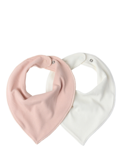 Lindex Baby Ribbed Bib Scarves, Pack of 2, Light Dusty Pink