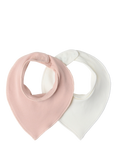 Lindex Baby Ribbed Bib Scarves, Pack of 2, Light Dusty Pink