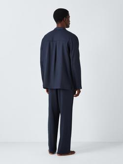 John Lewis Lyocell Plain Pyjama Set, Blue Navy - view 2, Blue Navy