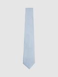 Reiss Liam Silk Blend Textured Tie, Light Blue