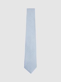 Reiss Liam Silk Blend Textured Tie, Light Blue, Light Blue