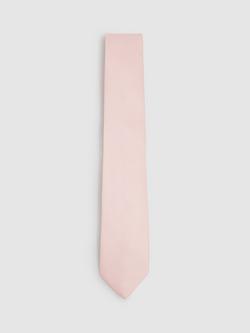 Reiss Ceremony Silk Blend Textured Tie, Light Pink