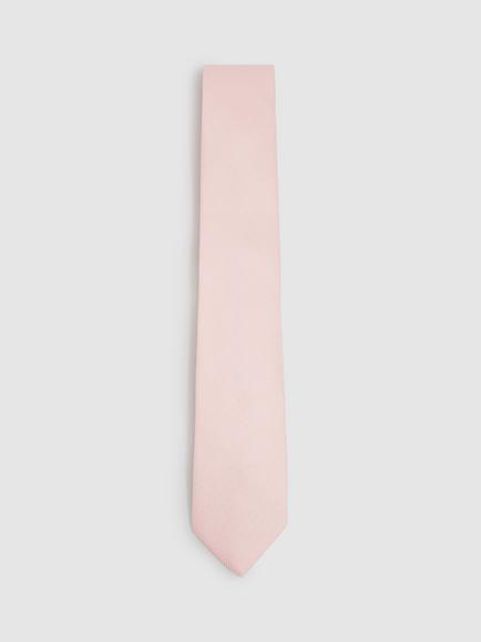 Reiss Ceremony Silk Blend Textured Tie, Light Pink
