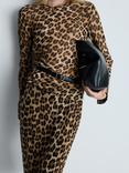 Mango Stark Leopard Print Blouse, Brown