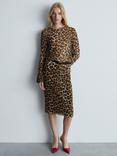 Mango Stark Leopard Print Blouse, Brown