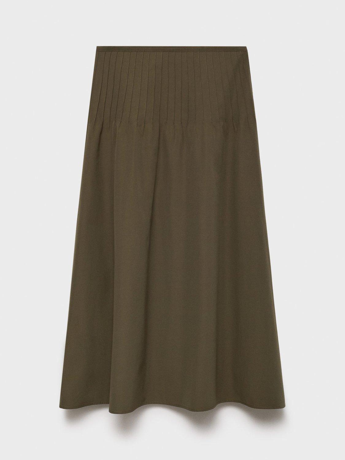 Product image 3 of 6, which shows Mango Jara Midi Skirt, Khaki, M