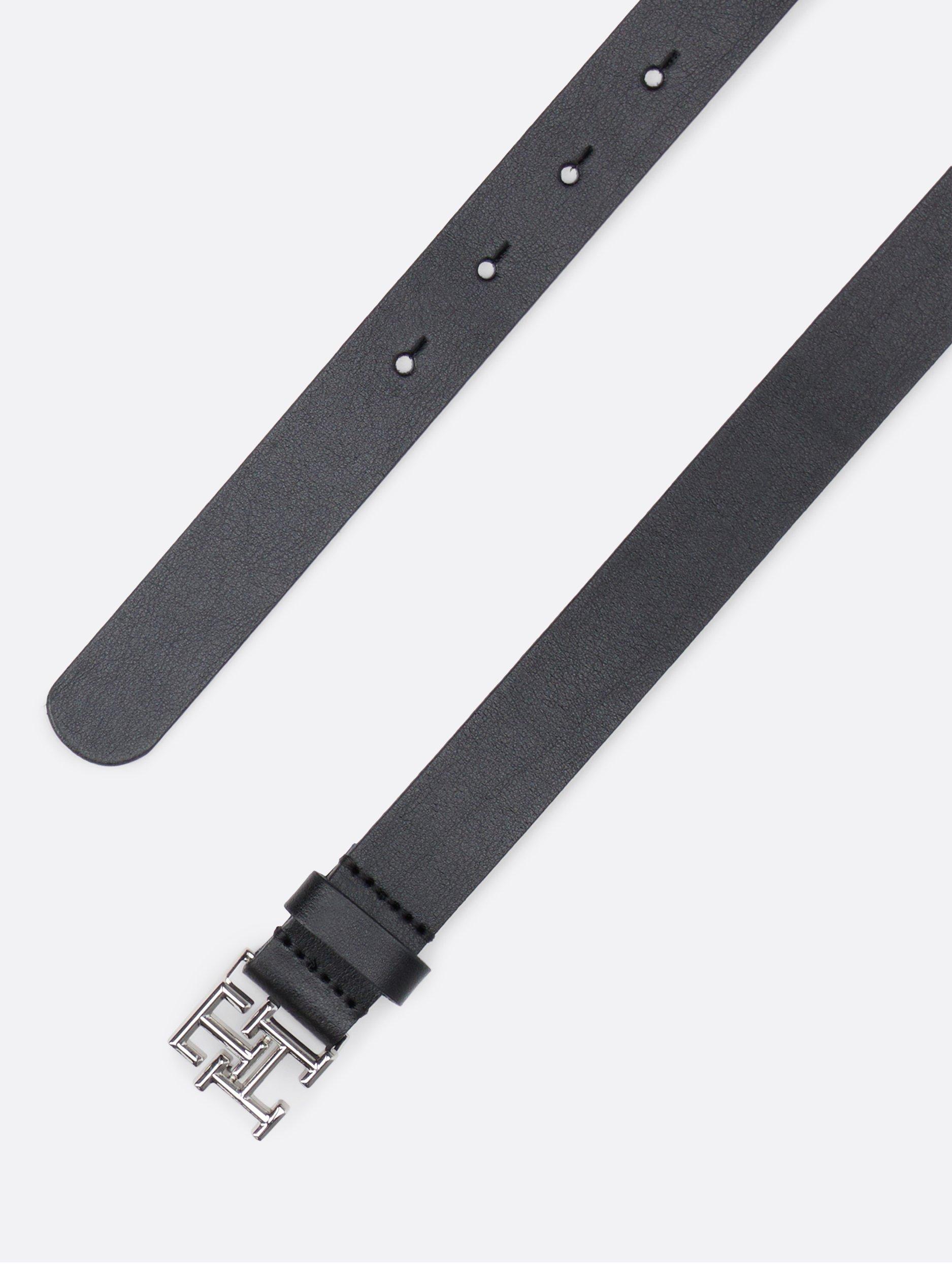 Product image 2 of 5, which shows Tommy Hilfiger Logo Buckle Leather Belt, Black, 30