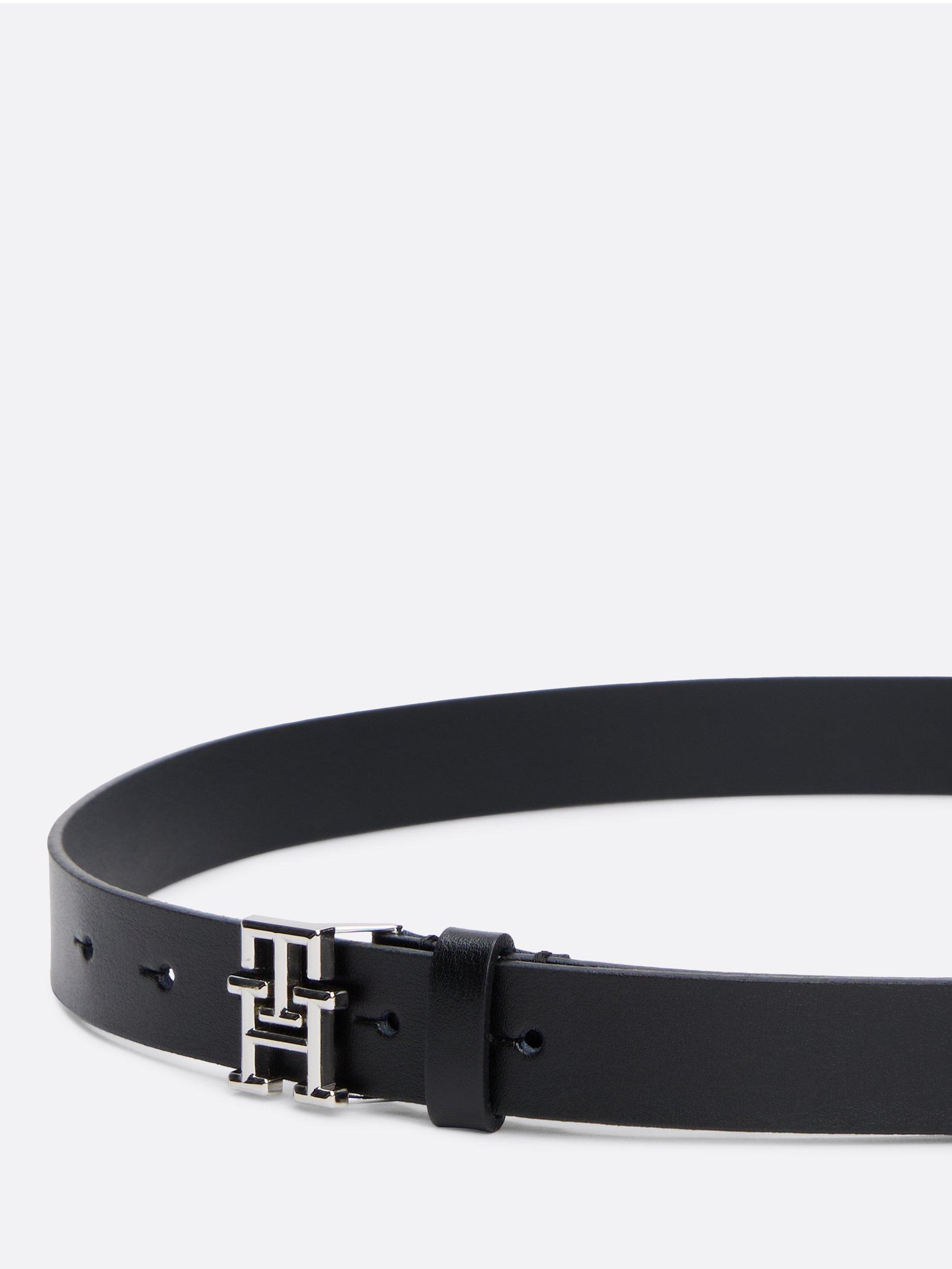 Product image 3 of 5, which shows Tommy Hilfiger Logo Buckle Leather Belt, Black, 30