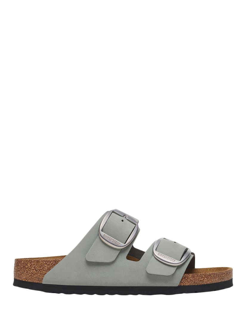 Product image 1 of 3, which shows Birkenstock Arizona Big Buckle Narrow Nubuck Sandals, Sage, EU36