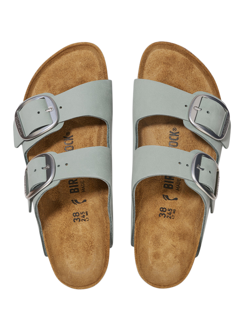 Product image 3 of 3, which shows Birkenstock Arizona Big Buckle Narrow Nubuck Sandals, Sage, EU36