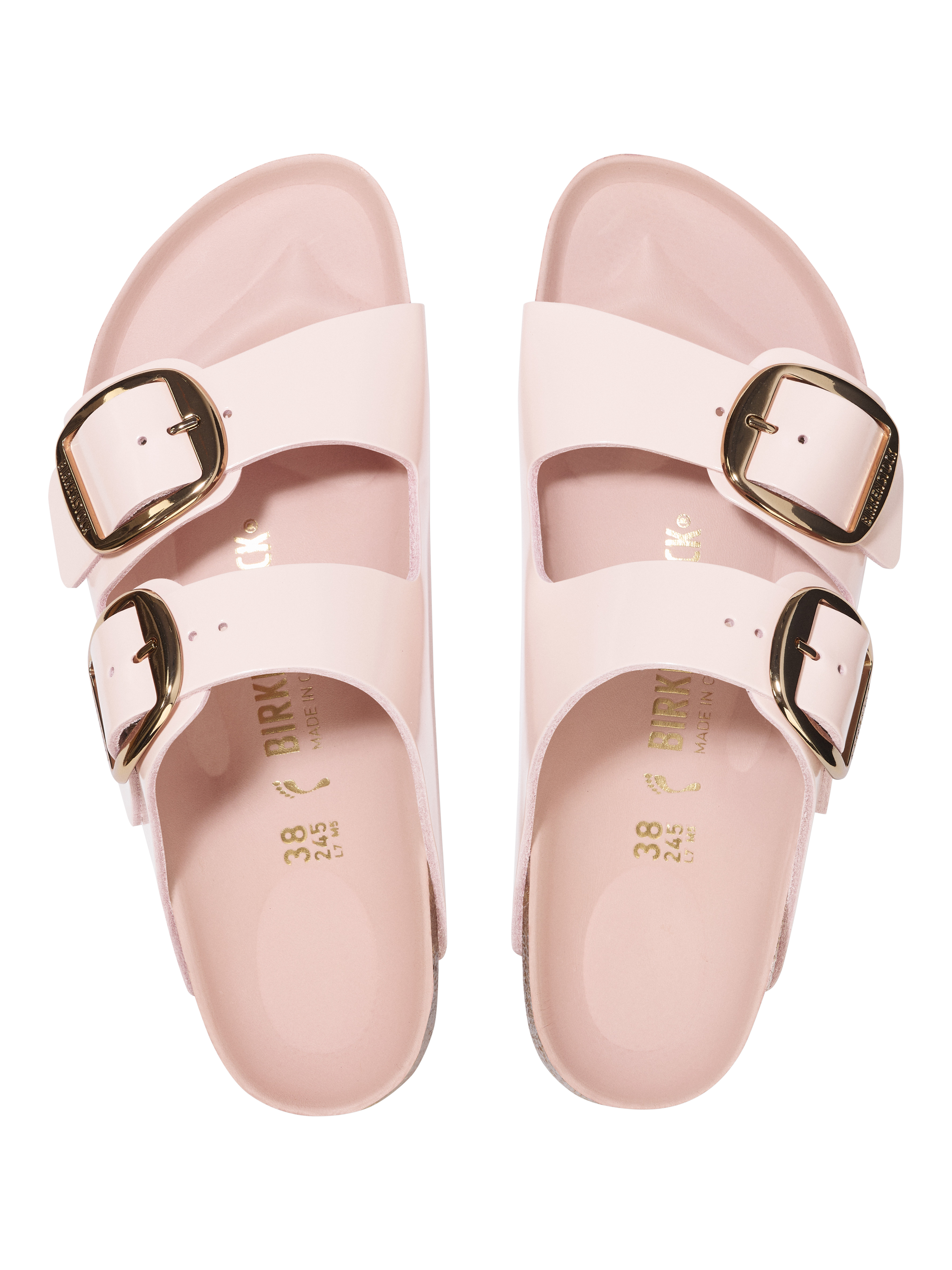 Product image 3 of 3, which shows Birkenstock Arizona Big Buckle Nubuck Sandals, Light Rose, Narrow Fit, EU36