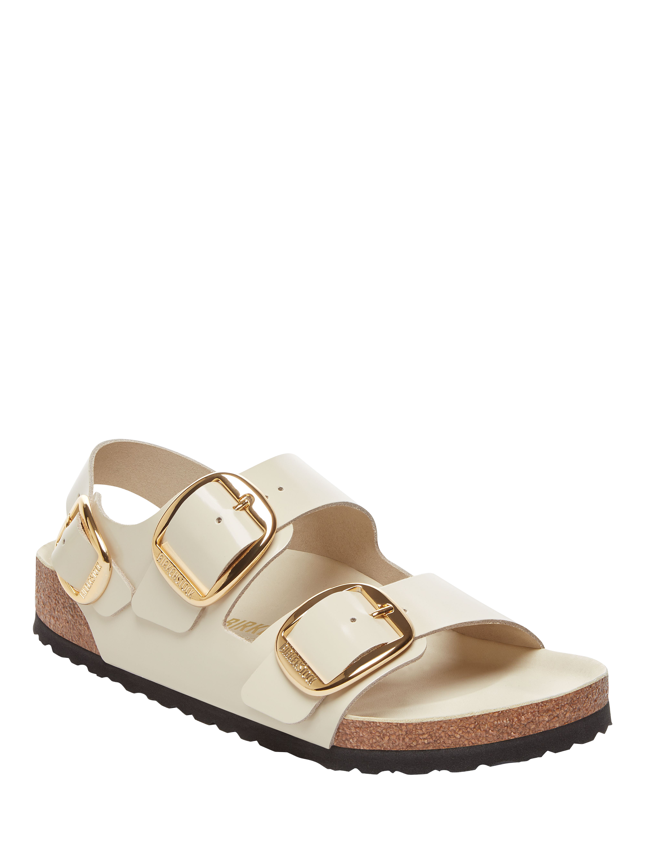 Product image 1 of 1, which shows Birkenstock Milano Big Buckle Leather Sandals, Ecru, EU36