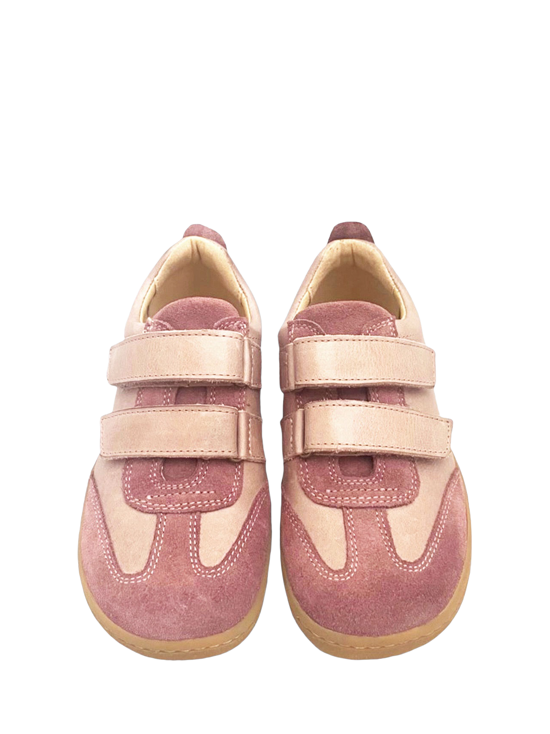 Product image 3 of 3, which shows Young Soles Kids' Pele Leather Riptape Trainers, Rose, 4 Jnr