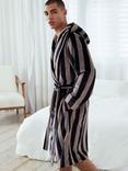 Chelsea Peers Stripe Dressing Gown, Navy/Grey