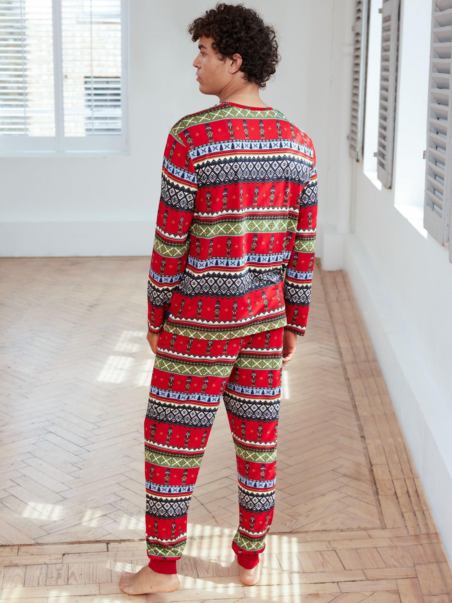 Chelsea Peers Long Sleeve Fair Isle Crew Neck Pyjama Set Red