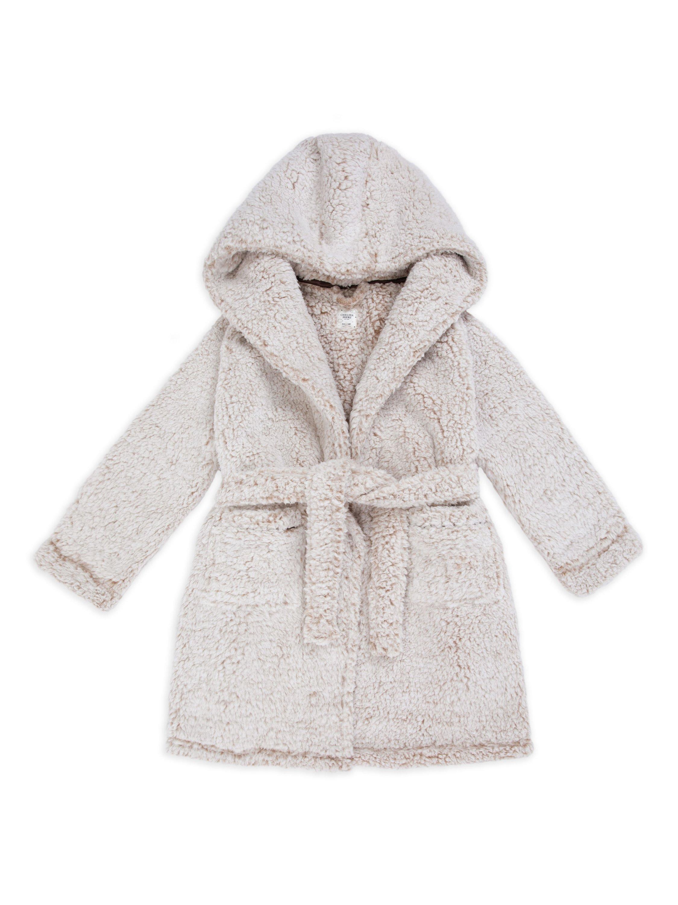 Chelsea Peers Kids' Teddy Fleece Dressing Gown, Brown