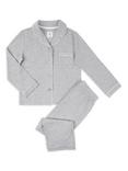 Chelsea Peers Kids' Long Sleeved Piped Pyjama Set, Grey