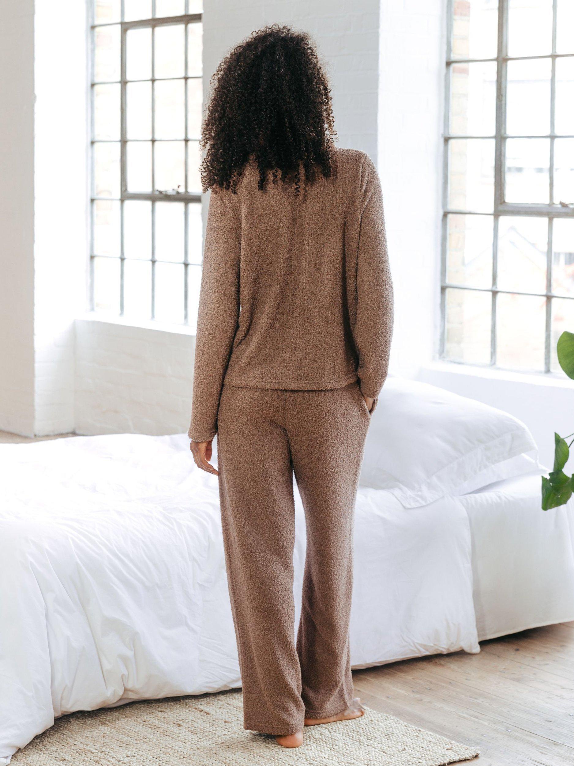Product image 2 of 5, which shows Chelsea Peers Knit Boucle Lounge Set, Brown, 10