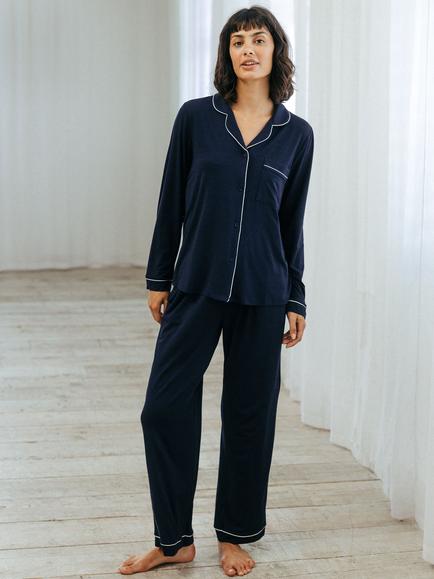 Chelsea Peers Modal Blend Pyjama Set, Navy