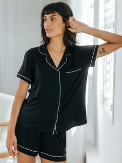 Chelsea Peers Modal Blend Short Pyjama Set - view 2, Black