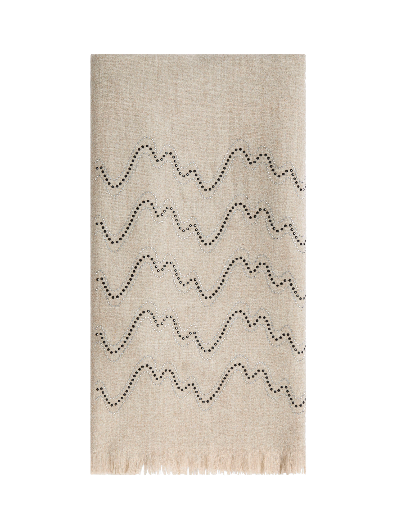 Product image 1 of 3, which shows James Lakeland Crystal Wave Scarf, Beige