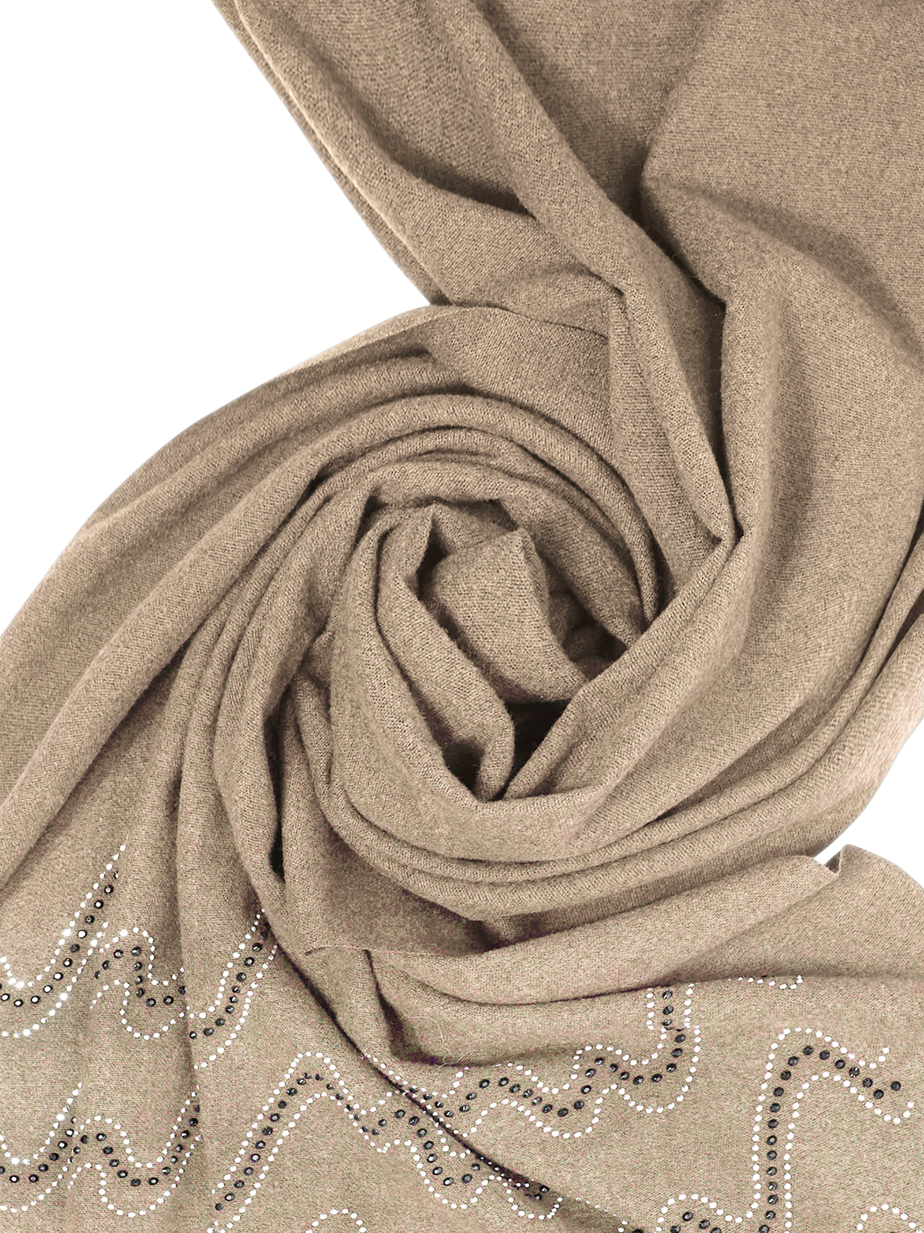 Product image 3 of 3, which shows James Lakeland Crystal Wave Scarf, Beige
