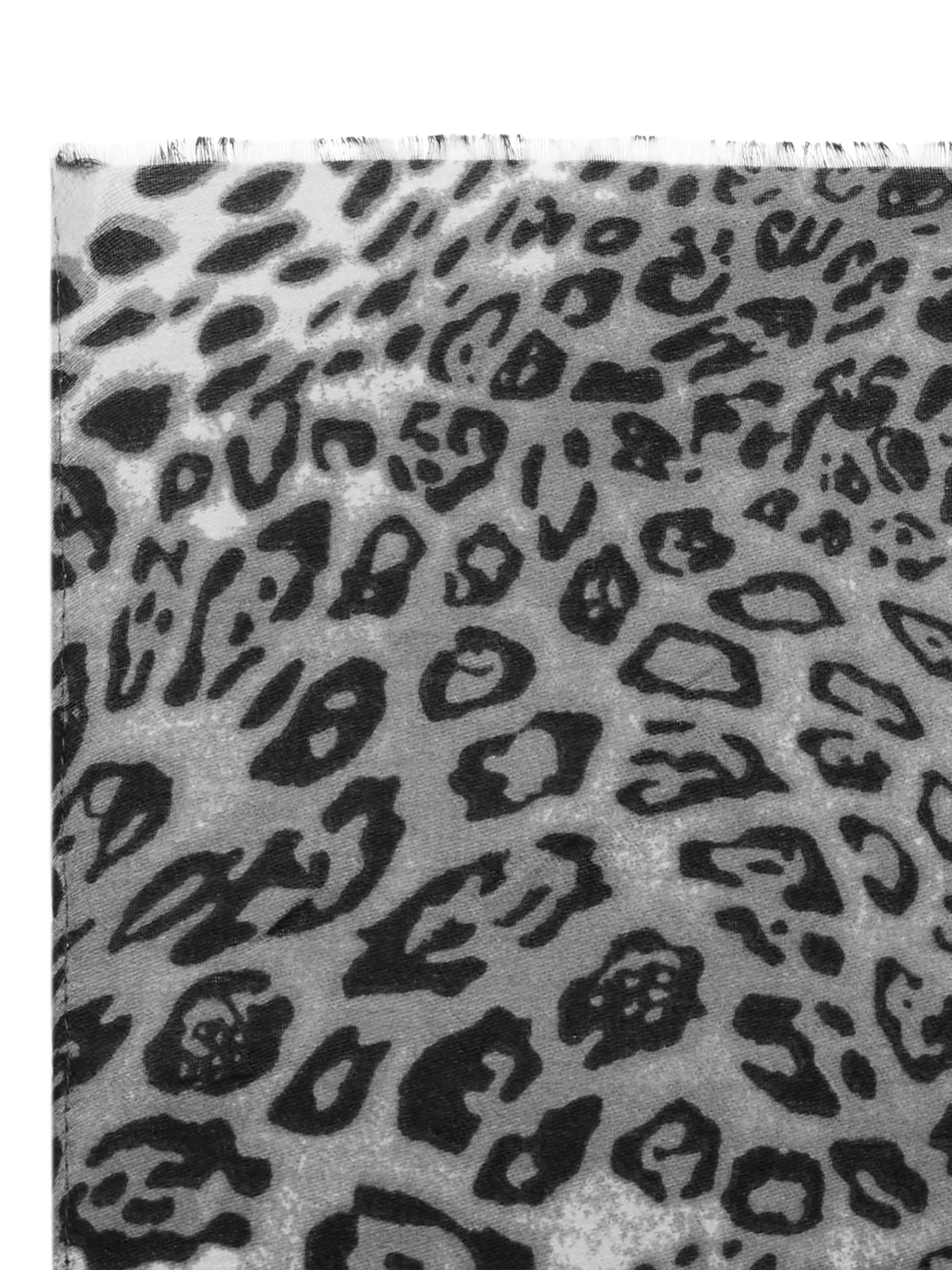 Product image 2 of 3, which shows James Lakeland Leopard Print Scarf, Grey