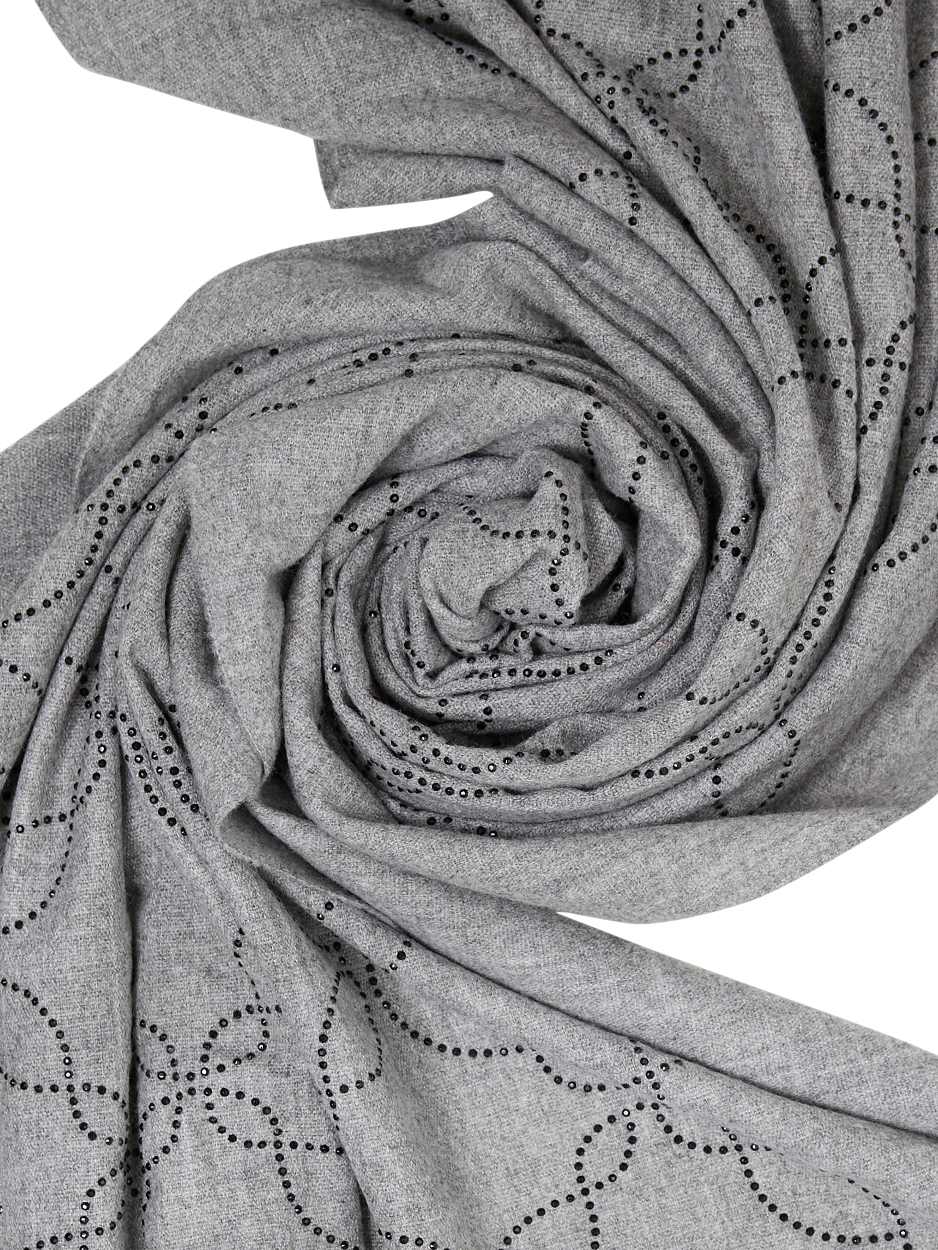 Product image 3 of 3, which shows James Lakeland Mandala Scarf, Pale Grey