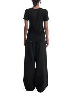 James Lakeland Metallic Trim V-Neck T-Shirt - view 2, Black