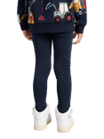 Lindex Kids' Biker Style Leggings, Dark Navy