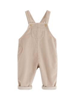 Lindex Baby Bib Cord Dungarees, Light Grey, Light Grey