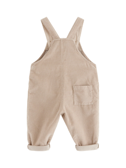 Lindex Baby Bib Cord Dungarees, Light Grey - view 2, Light Grey
