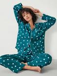 HUSH Amita Cotton Flannel Pyjama Set, Blue