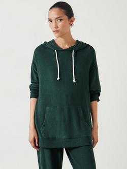 HUSH Elle Supersoft Longline Hoodie containing LENZING™ ECOVERO™ Viscose, Green