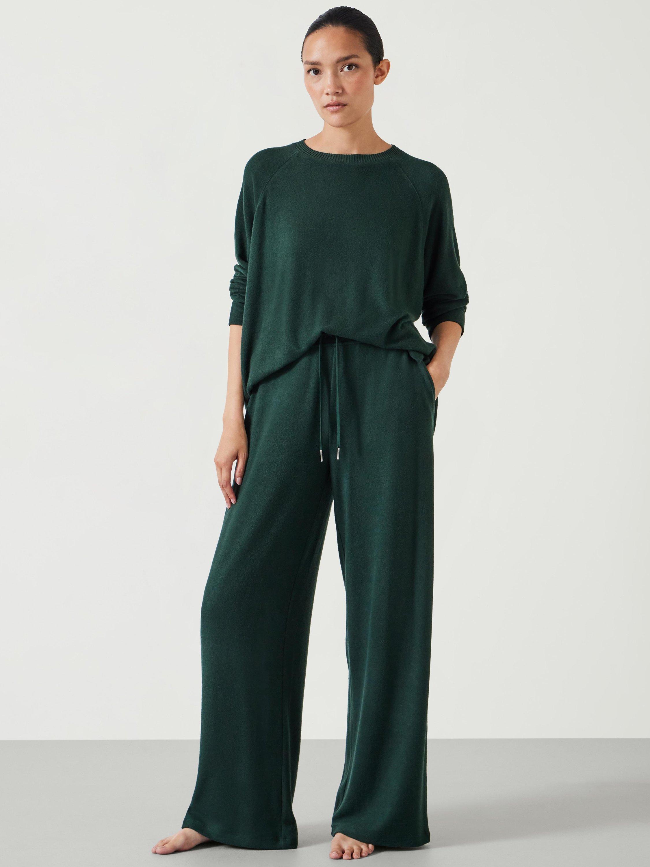 Product image 3 of 6, which shows HUSH Elle Supersoft Raglan Sleeve Top, Green, XXS