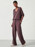 HUSH Elle Supersoft Wide Joggers, Chocolate Brown