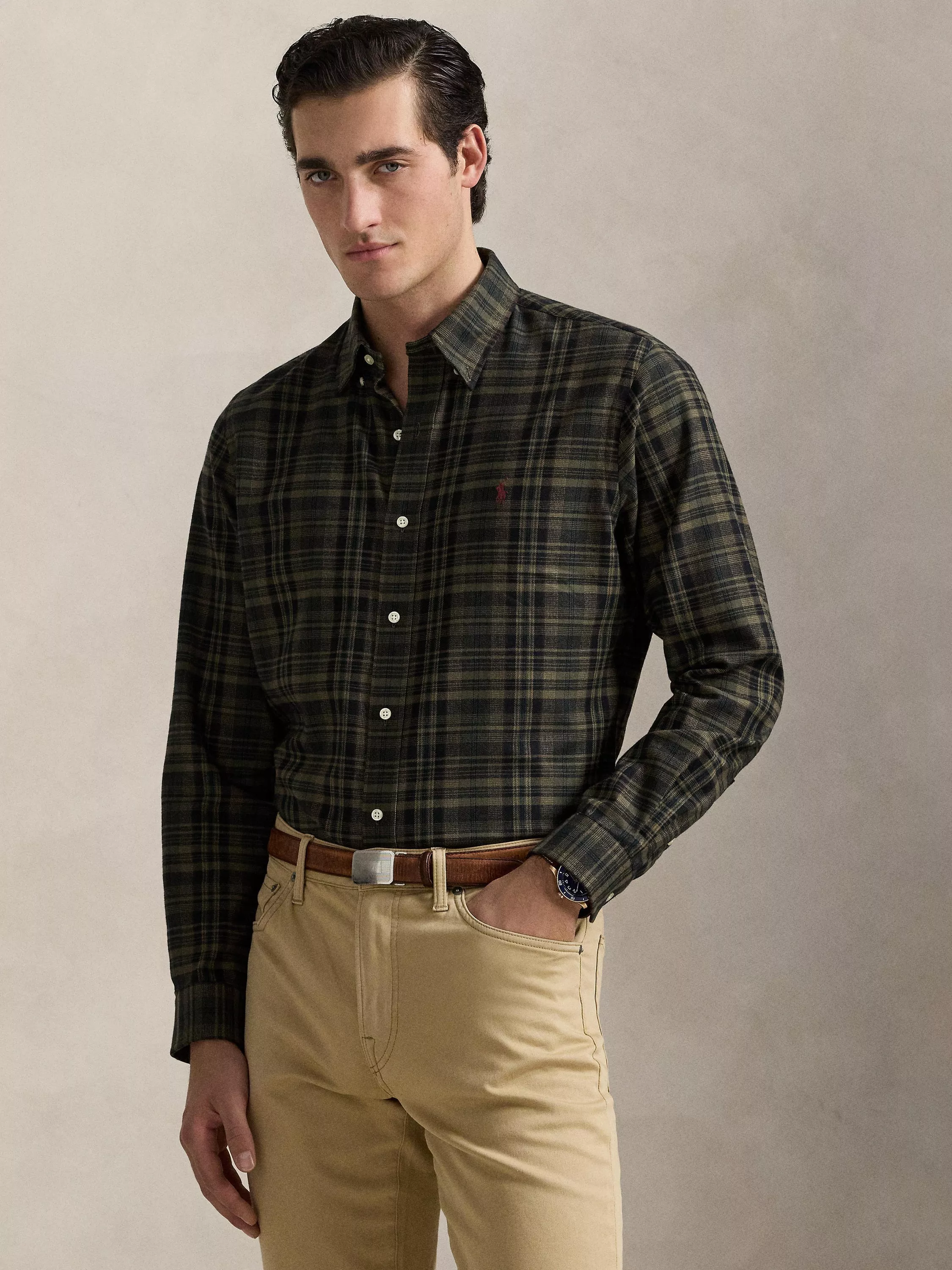 Ralph lauren green check shirt best sale