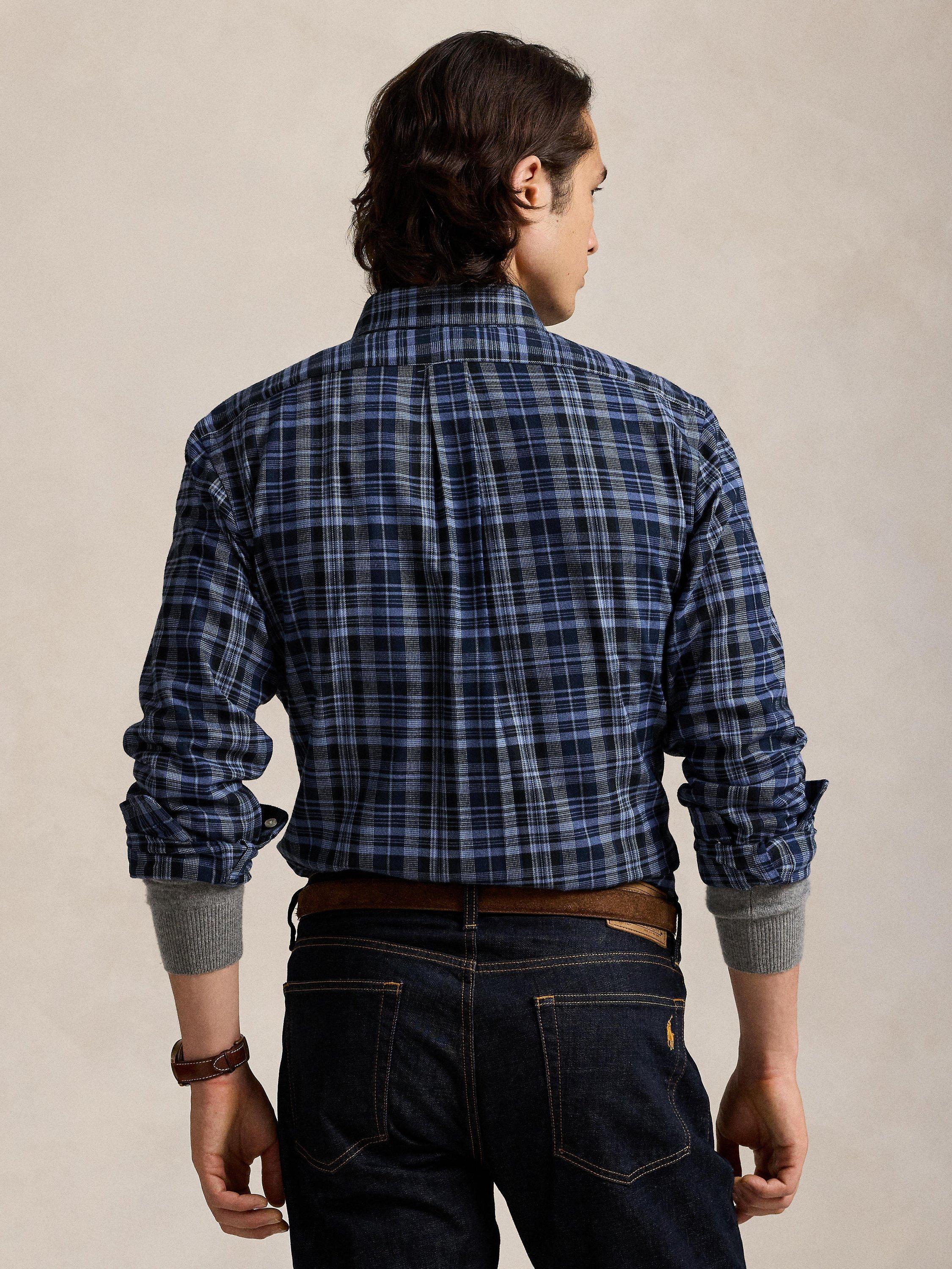 Product image 2 of 5, which shows Polo Ralph Lauren Cotton Regular Fit Check Oxford Shirt, Blue/Multi, S